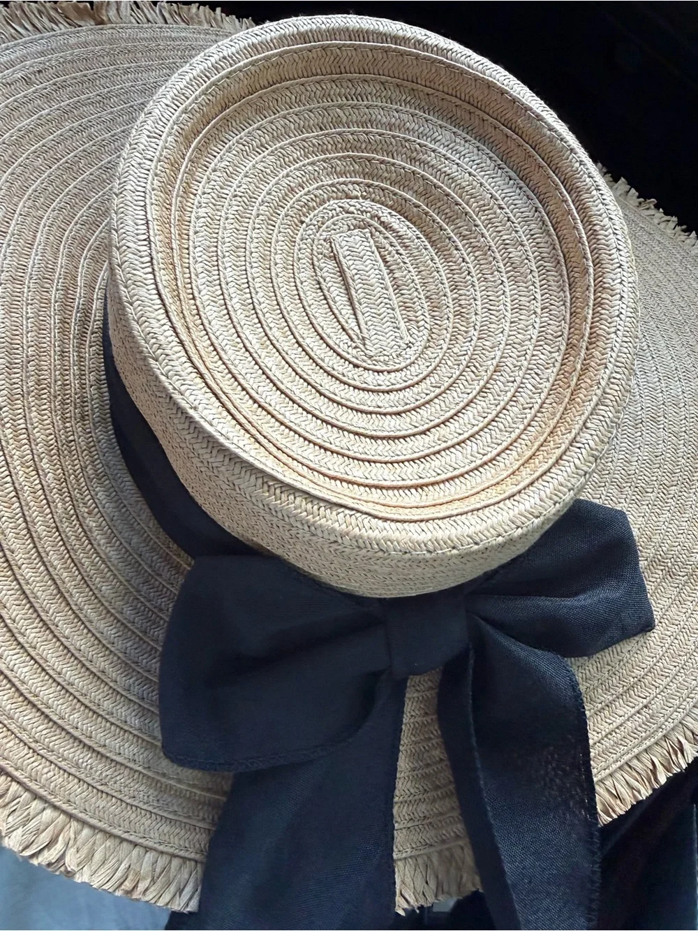 Sun n Sand Women's Tan Paperbraid Floppy Hat with Black Band NWT